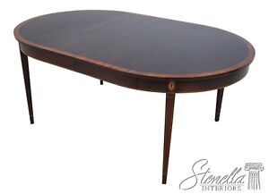 L63739ec Stickley Federal Style Inlaid Mahogany Dining Room Table