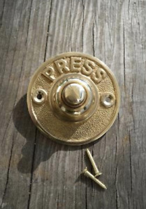 Round Door Bell Antique Mains Wire Vintage Push Button Brass Doorbell Victorian