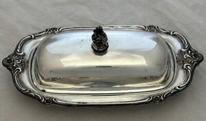 Butter Dish Silver Plated By International Silver Company With Glass Insert