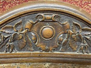 Carved Reclaimed Wooden Panel Pediment Salvaged Vintage Repurpose Project