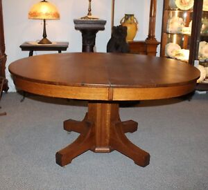 Antique Mission Oak Dining Table Oval Table Plus 4 Leaves Robbins