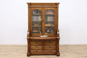 Victorian Antique Butternut Walnut Secretary Desk Bookcase 46701