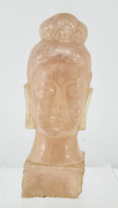 Vintage Resin Shakyamuni Amitabha Buddha Head Bust Statue 7 1 2 