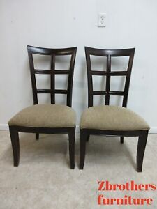 Pair Stanley Furniture Window Back Dining Room Side Chairs A