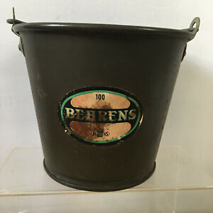Vintage Behrens 5 Small Metal Milk Bucket Pail Primitive Farmhouse Country Rust