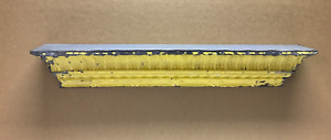 Architectural 38 Mantel Destressed Reclaimed Tin Shelf Yellow Old Vtg 1851 23b