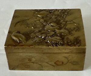Antique Japanese Stamp Box Meiji Period 1868 1912 Mixed Metal Copper On Brass