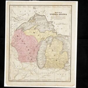 Burgess Cain 1853 Map 9 Wisconsin And Michigan