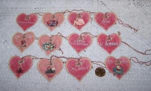 12 Valentine S Day Vintage Shabby Fussy Cut Linen Cardstock Gift Hang Tags