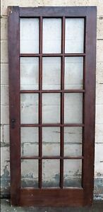 32 X78 Antique Vintage Old Wood Wooden Exterior French Door Window Wavy Glass