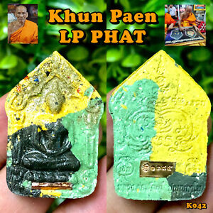 Thai Buddha Khun Paen Amulet Lp Phat Relics Magic Pendant Talisman Charm K042