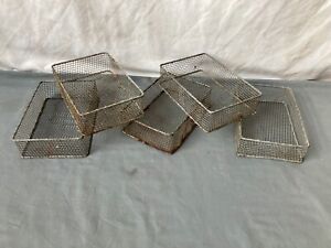 One Vintage Small Industrial Wire Basket Organizer Tray Jewelry Factory 411 23e
