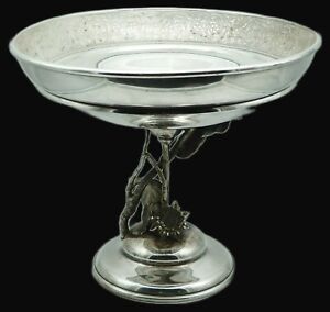 Antique Hartford Aesthetic Silver Plate Centerpiece Bowl Flower Leaves