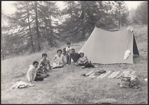 Italy 1960 Scene Of Typical Lace Up Italian Camping Tent Photo Vintage Old