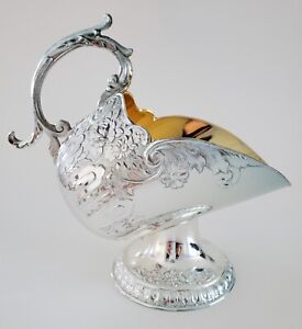 Vtg Silver Plated Sugar Scuttle Bowl Leonard Japan Victorian Style