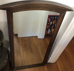Ethan Allen Crown Top Mirror Large Solid Wood 48x23 Excellent Condition