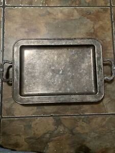 Vintage Silver Plated Tray Tea Tray Serving Footed Butlers Tray 17 9 5 