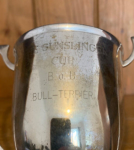 Bull Terrier Dog Vintage Silver Plate Trophy Loving Cup Trophies