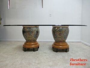 Vintage Custom Chinese Fish Bowl Urn Dining Room Banquet Table Chinoiseries