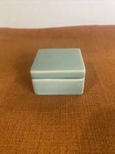 Vintage Trinket Box Chinese Pill Box Celadon Green Glaze Ming Dynasty Pottery