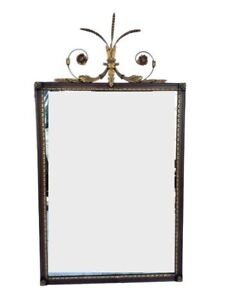 Antique Mahogany Giltwood Mirror With Garland