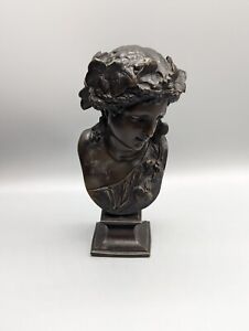 Manner Of Albert Ernest Carrier Belleuse Bronze Figure Bust Late 19th Century
