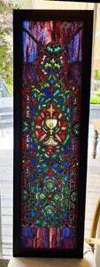 Antique Stained Leaded Glass Church Window B 