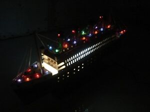 Titanic Wooden Model Cruise Ship W Flashing Lights 24 Fully Assembly