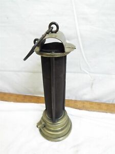 Antique Brass Coal Miners Safety Davy Lamp Lantern Light Mining Mesh Screen