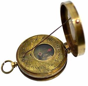 Ross London Antique Brass The Mary Rose Thread Sundial Compass 2 Inch Antique