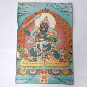 36 Tibet Tibetan Cloth Silk Black Wenshu Manjushri Tangka Thangka Mural 62547