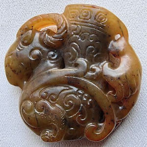 Old Chinese Hand Carved Natural Jade Pendant Necklace Antique Collection Zg5