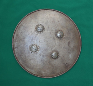 Vintage Mughal Islamic Iron Kufic Shield Dhal King Logo Decor No Khula Khud 15 