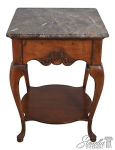 63573ec Drexel French Style Marble Top Nightstand Lamp Table