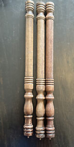 Vintage 3 Brown Spindle Turned Coffee Table Legs Wood 18 75 Length