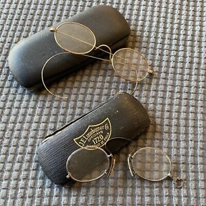 Lot Of Two Pairs Of Eyeglass Frames Pince Nez Gf