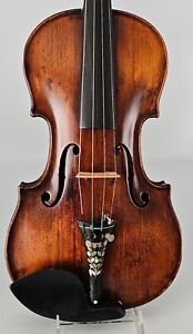 Very Old Antique Interesting Violin 4 4 Size Fried August Glass