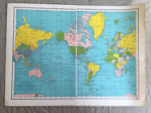 C 1941 The World Original Rand Mcnally Atlas Map
