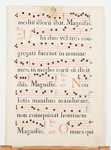 17th Century Antiphonal Music 4 Center Pages 69 72 Vellum Manuscript 18 12 