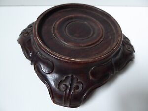Fine Antique Chinese Carved Hardwood Vase Display Stand Base 6 75 Inches