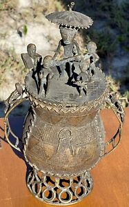 Ashanti Congo Urn African Akan Bronze Gold Weight Dust Brass Benin Container