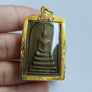 Phra Somdej Sao Haa Buddha Yant Jedyod Lp Phrom Copper Thai Amulet