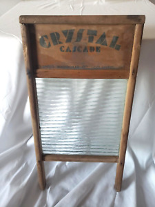 Vintage Crystal Cascade Glass Washboard No 2080 Columbus Washboard Company Ohio