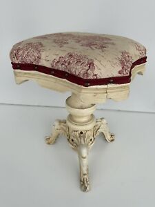1890s A Merriam Antique Piano Vanity Stool With Cast Iron Claw Feet Good Cond