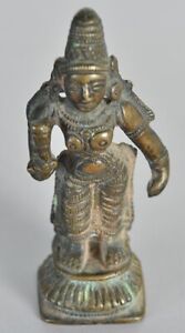 Antique Bronze Statue Of Goddess Parvati Wife Of Shiva Hindu God