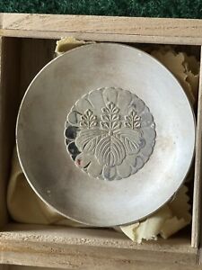 Silver Sake Cup Family Crest Japan Antique