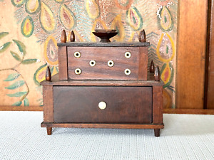 Antique 1800s Cherry Pine Shaker Sewing Box Spool Holder Needle Case