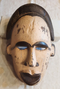 Vintage Punu Ceremonial Maiden Spirit Mask Mukudji Gabon Africa Tribal Art