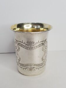 Continental German 800 Silver Art Nouveau Cup Fear God And Keep His Commandments