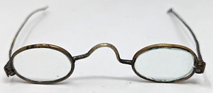 Antique 1850s Civil War Era Brass Metal Wire Glasses Eyeglasses Spectacles A24